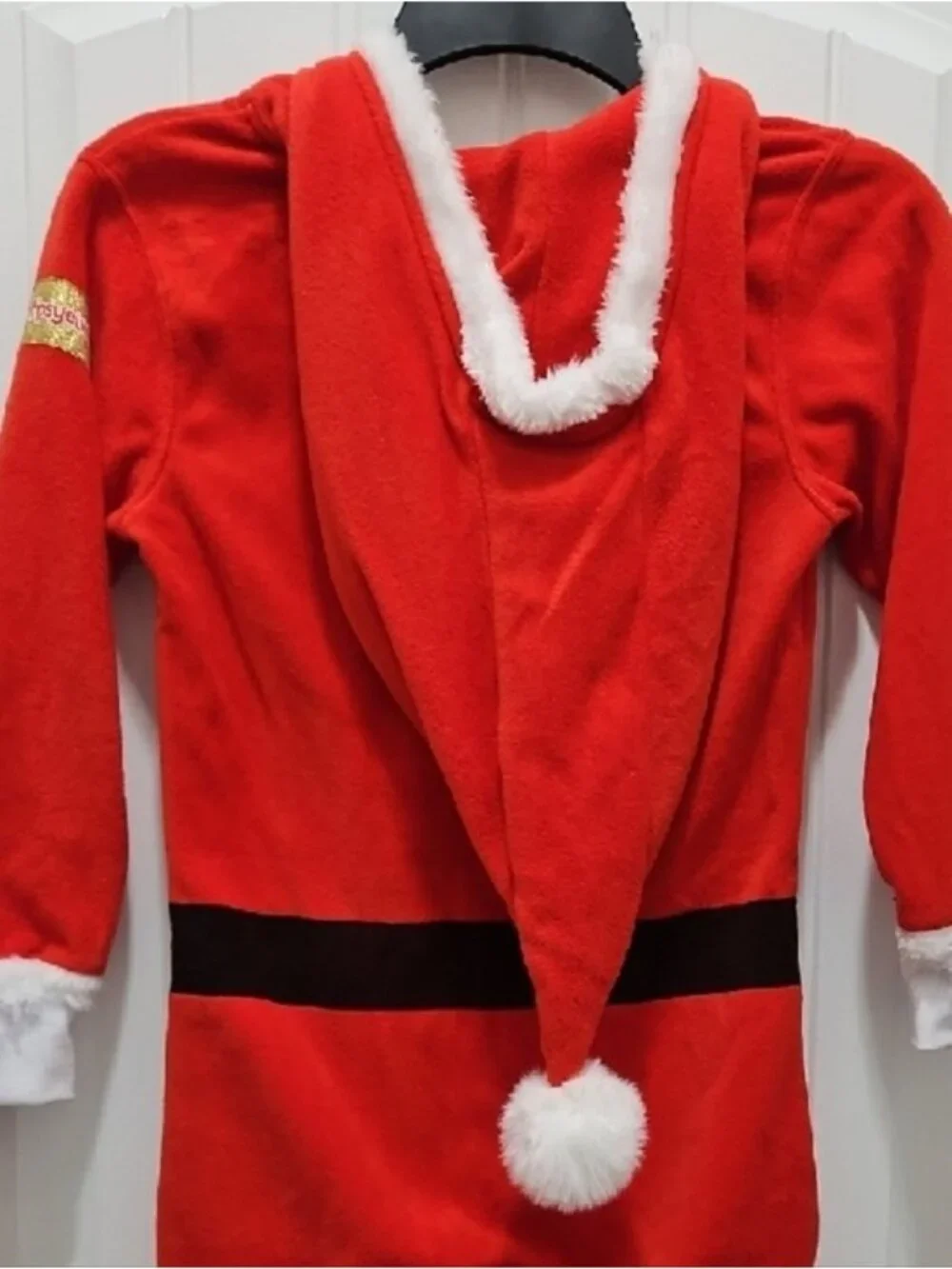 Tipsy Elves Youth Medium Santa Jumpsuit w/ Fur New Holiday Christmas Costume